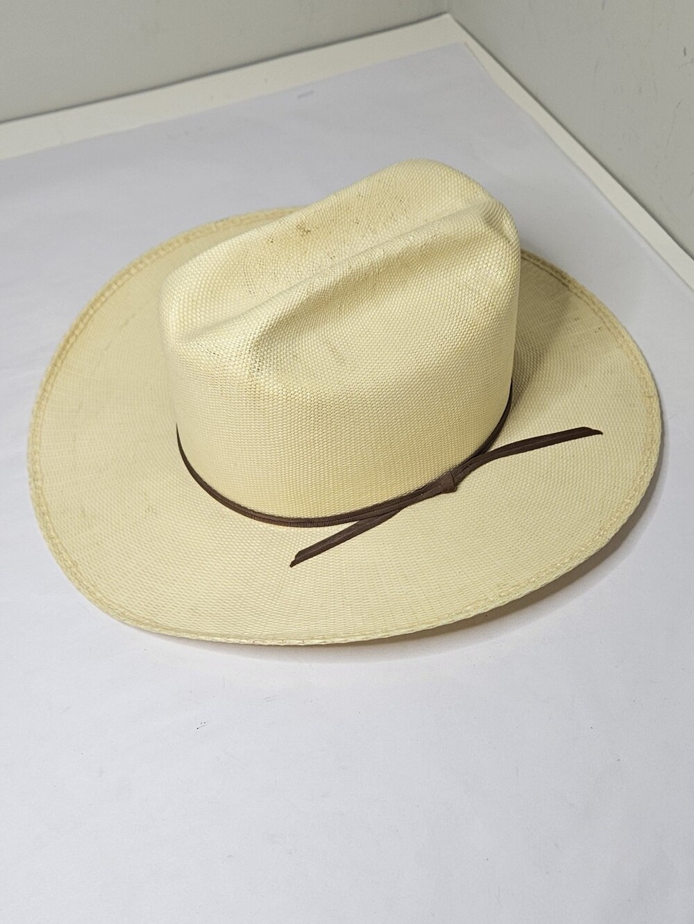 Bangora Straw Cowboy Hat  7 3/8 Tan Brown Made In USA Lusky's